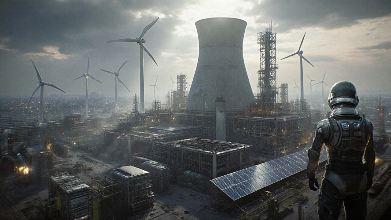 Футуристический промышленный кластер с термоядерным реактором и водородными установками в России.