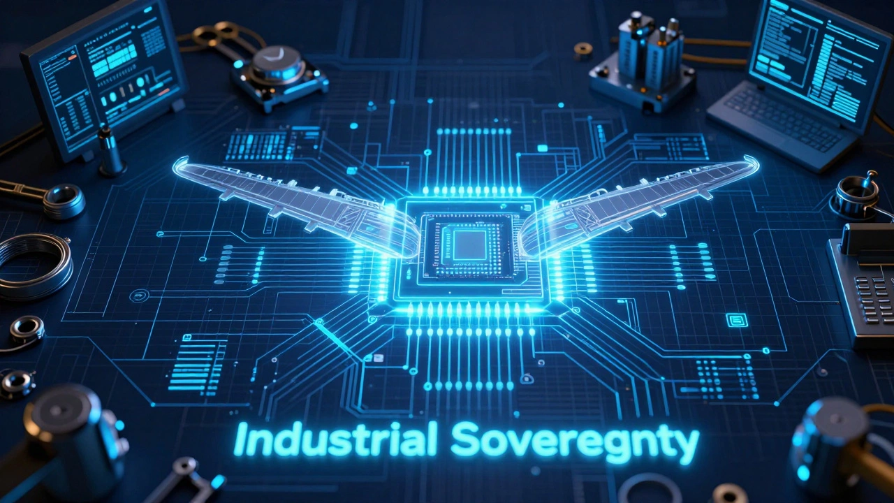 Голографический чертеж микросхемы и авиационной детали как символ техсуверенитета