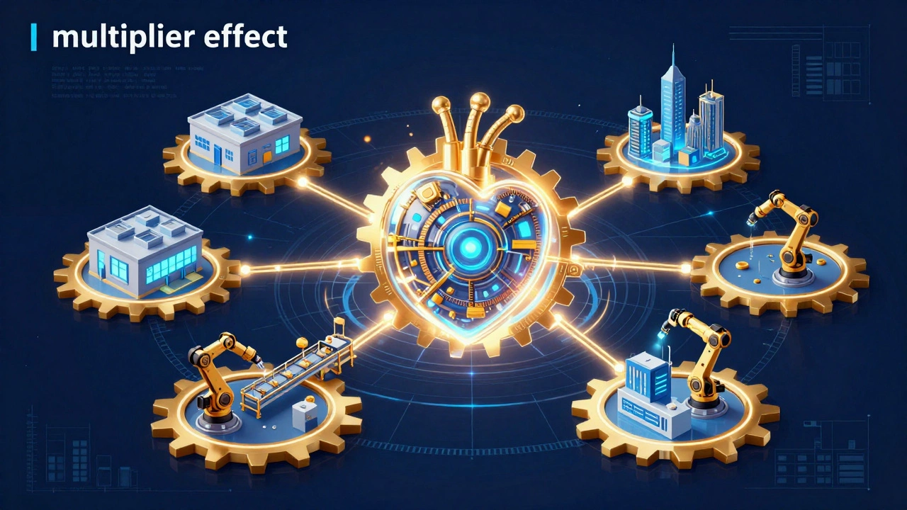 Концептуальная схема влияния промышленного завода на смежные отрасли экономики