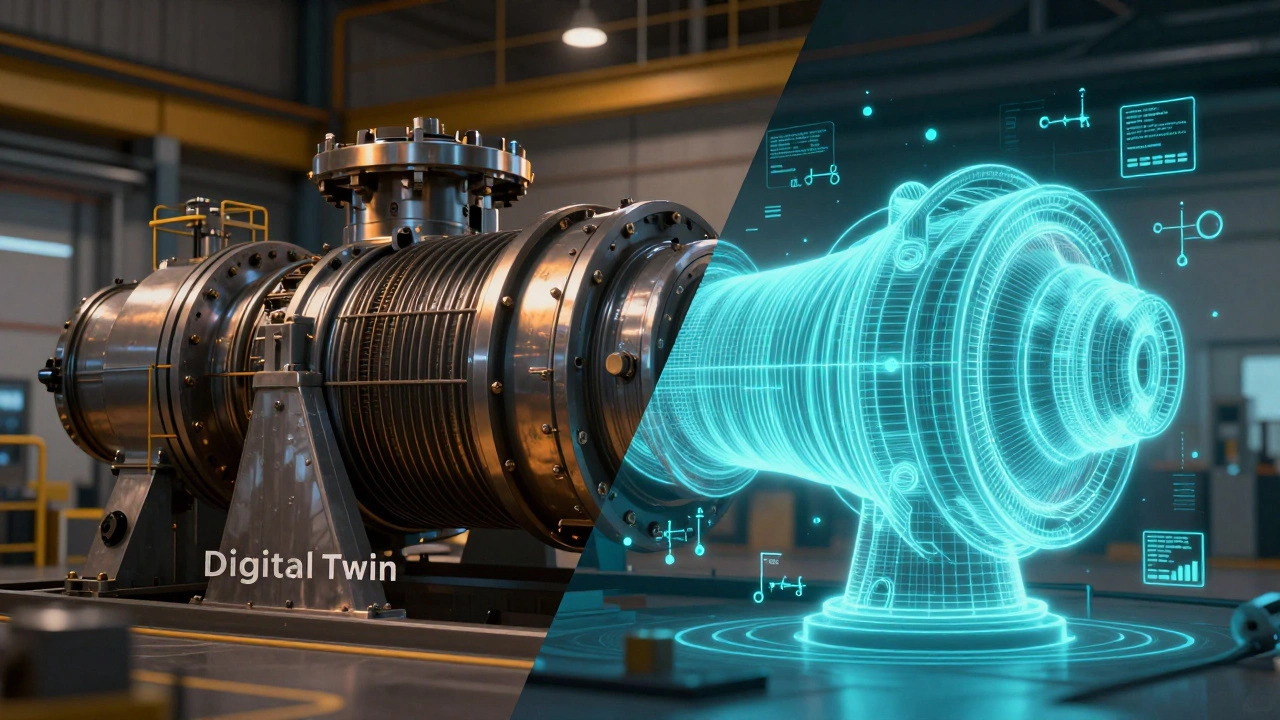 Сравнение реального промышленного оборудования и его цифрового двойника
